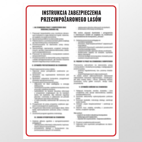 Instrukcja zabezpieczenia przeciwpożarowego lasów